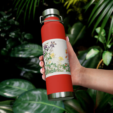 Aquilegia Flower by Tanigami Kônan Copper Vacuum Insulated Bottle, 22oz