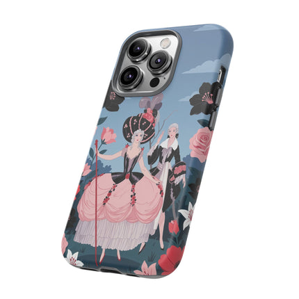 🌹🎭 The Rose Masquerade Promenade Phone Case – Art Deco Floral Elegance