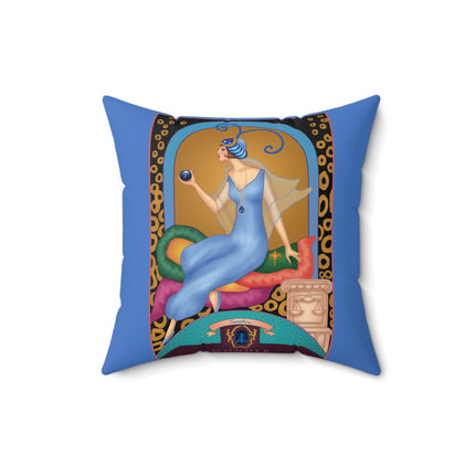 September & Sapphire (from the Gem Series) by Sofia Chiostri Spun Polyester Square Pillow