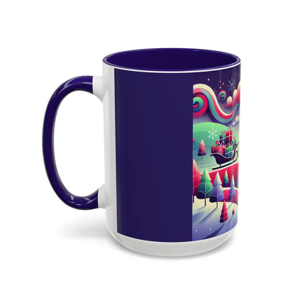 Festive Reindeer Flight Colorful Mugs (11oz, 15oz)