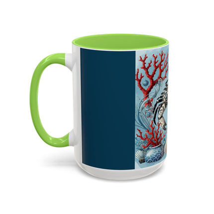 Spotted Crab & Pagoda Colorful Mug – Mystical Ocean & Asian Harmony