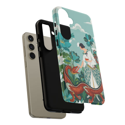 🐉🌿 The Dragon Keeper Phone Case – Art Deco Floral Fantasy