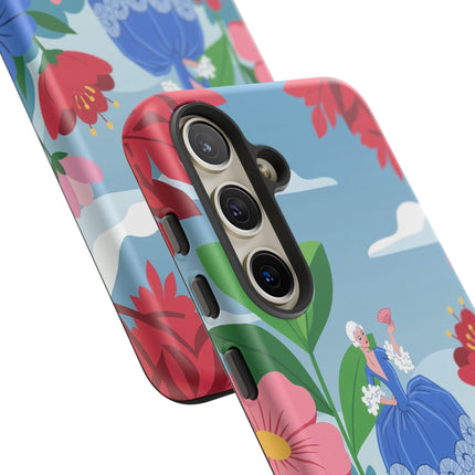 🌺🪭 The Lady Of The Grand Flower Terrace Phone Case – Art Deco Garden Elegance