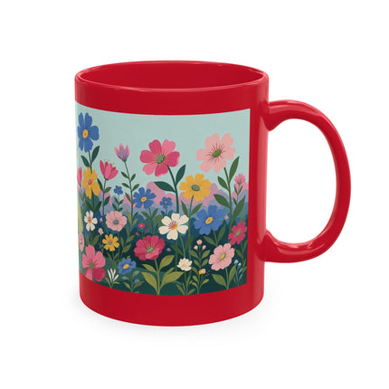 🌼🪭 The Lady Of The Grand Flower Garden Ceramic Mug – Art Deco Garden Whimsy
