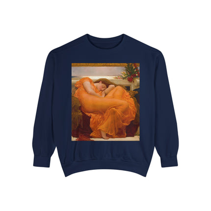 Flaming June by Frederic Leighton Unisex Garment-Dyed Sweatshirt