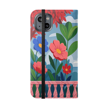 🌺🎭 The Grand Garden Courtship Flip Case – Art Deco Floral Romance