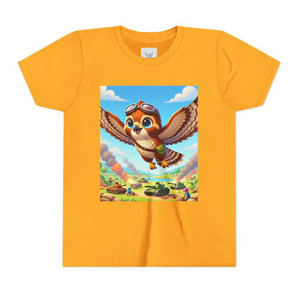 Red-Tailed Hawk in Battle Youth Short Sleeve Tee