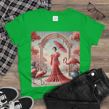 Petals, Porcelain, and Flamingos Cotton Tee