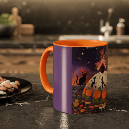 🎃🌙 The Pumpkin Moon Dress Colorful Mug – Whimsical Halloween Fashion