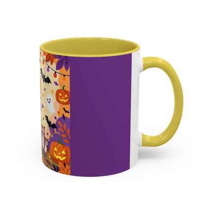🎃🐈‍⬛ The Pumpkin Child’s Halloween Parade Colorful Mug – Whimsical Storybook Charm