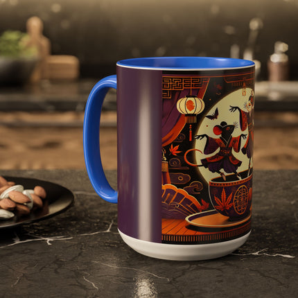 Theatrical Halloween Mice on Teacup Colorful Mugs (11oz, 15oz)