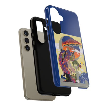 Parasol Sunset Geisha Phone Case – Elegant Twilight Grace