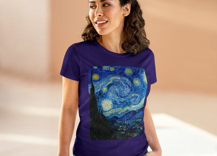The Starry Night by Vincent Van Gogh Women's Midweight Cotton Tee