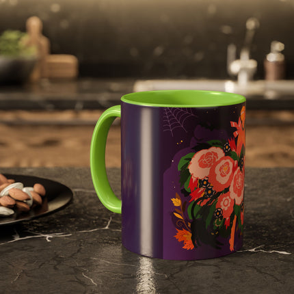 🌹🎃 The Lady Of The Haunted Rose Garden Colorful Mug – Romantic Halloween Charm