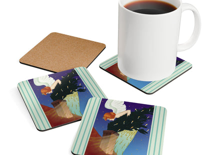 The Christmas Angel Corkwood Coaster Set
