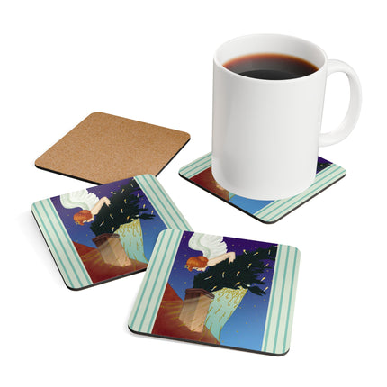 The Christmas Angel Corkwood Coaster Set