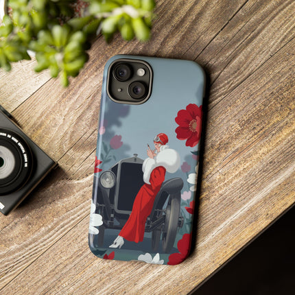 🚗🌺 The Lady Of The Grand Touring Car Phone Case – Art Deco Motoring Elegance