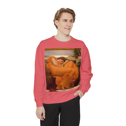 Flaming June by Frederic Leighton Unisex Garment-Dyed Sweatshirt