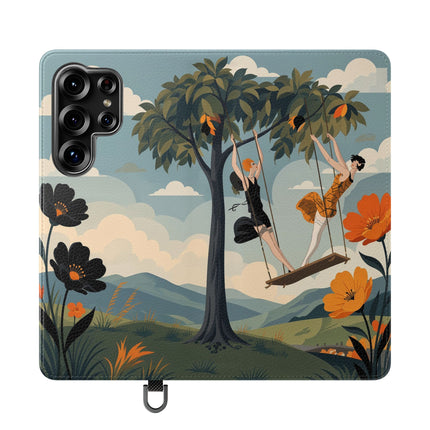 🌳🌺 The Ladies Of The Garden Swing Flip Case – Art Deco Floral Adventure