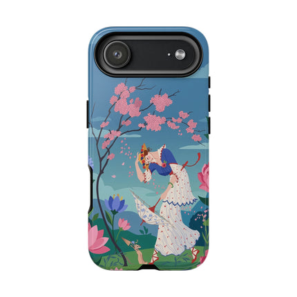 🌸☂️ The Lady Of The Falling Blossoms Phone Case – Art Deco Garden Whimsy