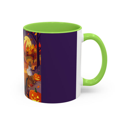🐈‍⬛🎻 The Black Cat's Moonlit Melody Colorful Mug – Whimsical Halloween Music