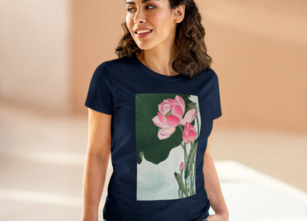 Blooming Lotus Flowers by Ohara Koson Women's Midweight Cotton Tee