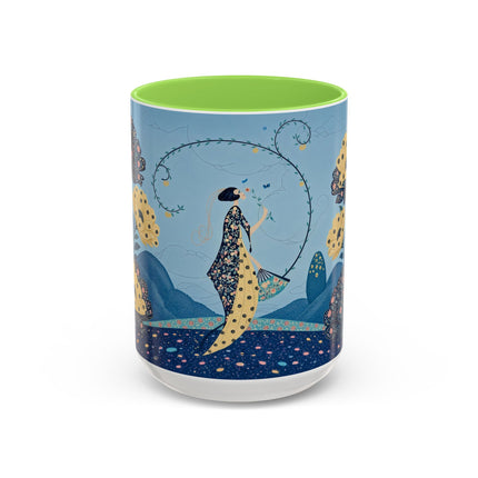 🌼🦋 The Enchanted Butterfly Garden Promenade Colorful Mug – Art Deco Floral Whimsy