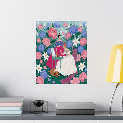 🌸💎 The Garden Of Little Treasures Matte Vertical Poster – Art Deco Floral Elegance