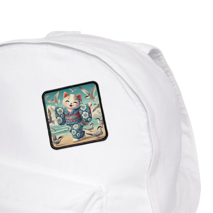 Geisha Kitten by the Seaside Iron-On Patches