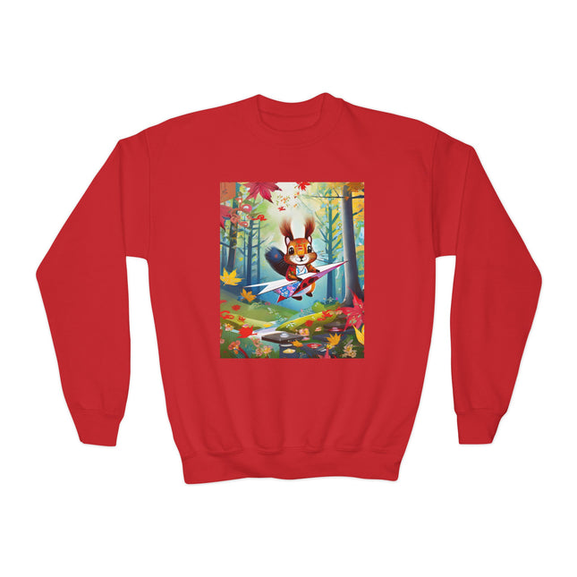 Acorn Aviator Youth Crewneck Sweatshirt – Woodland Flight & Playful Imagination