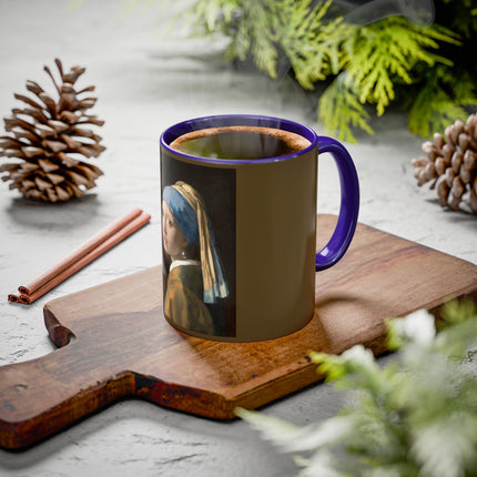 Girl with a Pearl Earring by Johannes Vermeer Colorful Mugs (11oz, 15oz)