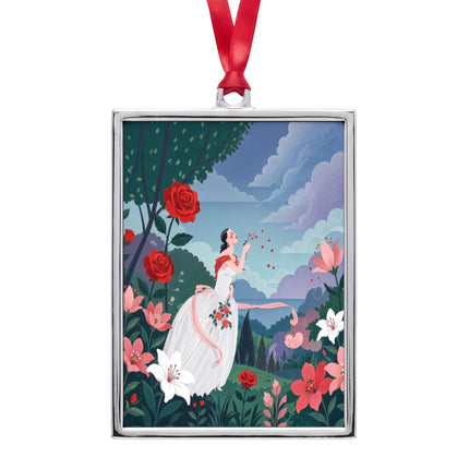 🌹💌 The Lady Of The Whispering Roses Portrait Frame Ornament – Art Deco Garden Romance