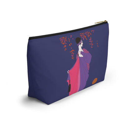 Crimson Shawl Geisha Cosmetic Bag – Elegant Mystery & Vibrant Grace