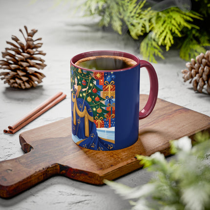 👑🎄 The Christmas Queen Of Golden Bells Colorful Mug – Art Deco Holiday Elegance