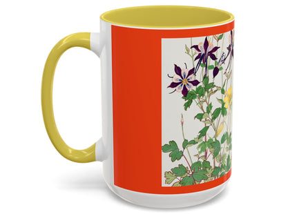 Aquilegia Flowers by Tanigami Kônan Colorful Mugs (11oz, 15oz)