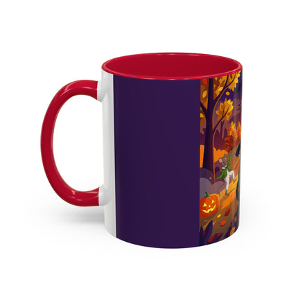 🐈‍⬛🎻 The Black Cat's Moonlit Melody Colorful Mug – Whimsical Halloween Music