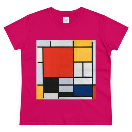 Composition with Red, Yellow, Blue, and Black by Piet Mondrian Women's Midweight Cotton Tee