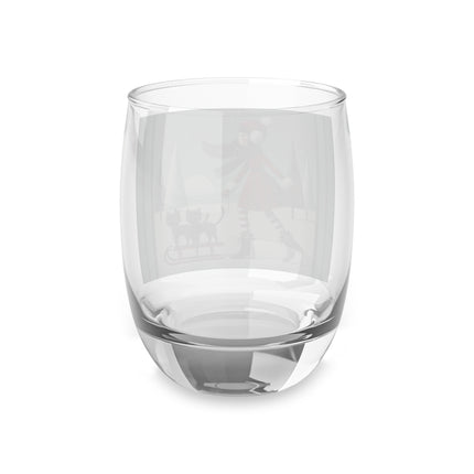 Red Sled & Curious Cats Whiskey Glass