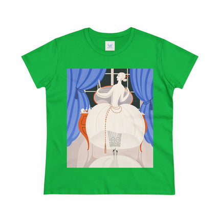 🦢💎 The Ivory Midnight Muse Cotton Tee – Art Deco Fashion Elegance