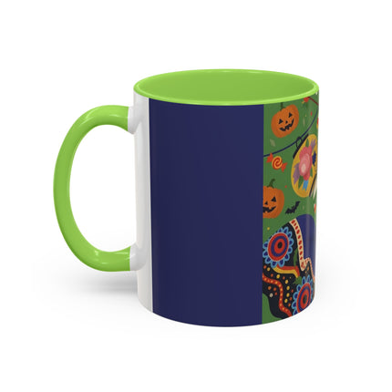 🏮🎃 The Lady Of Halloween Lanterns Colorful Mug – Colorful Art Deco Halloween Charm
