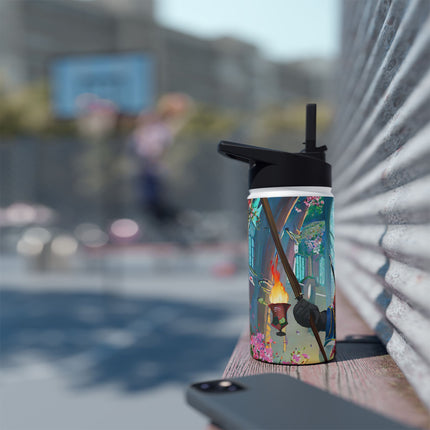 Cyberpunk Leopard Stainless Steel Water Bottle