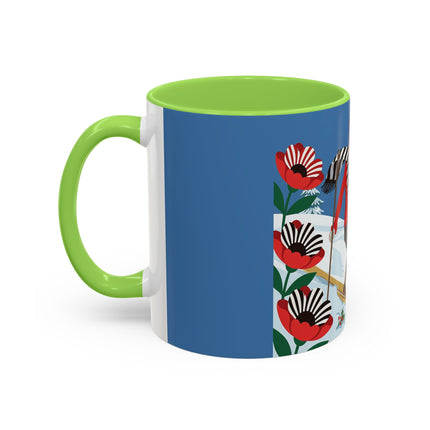 🎿🎄 The Christmas Holly Skier Colorful Mug – Whimsical Holiday Fantasy