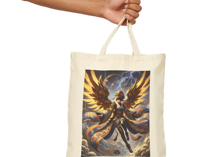 Valkyrie Descending Through Storm Cotton Canvas Tote Bag