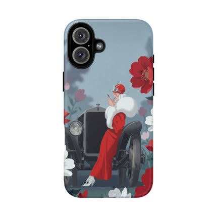 🚗🌺 The Lady Of The Grand Touring Car Phone Case – Art Deco Motoring Elegance