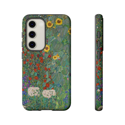 Farm Garden with Sunflowers by Gustav Klimt Phone Cases