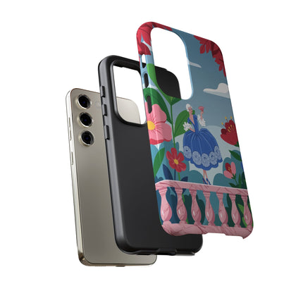 🌺🪭 The Lady Of The Grand Flower Terrace Phone Case – Art Deco Garden Elegance