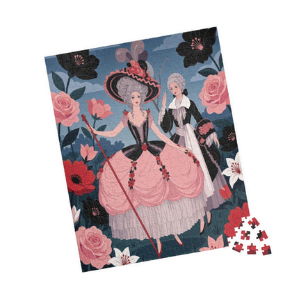 🌹🎭 The Rose Masquerade Promenade Puzzle – Art Deco Floral Elegance