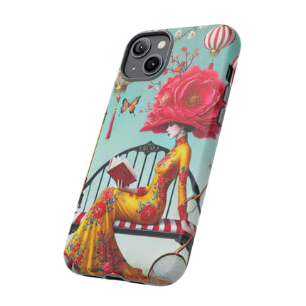 Reading In A Painted Garden Phone Cases
