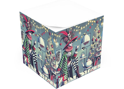Whimsical Christmas Tea Party Note Cube