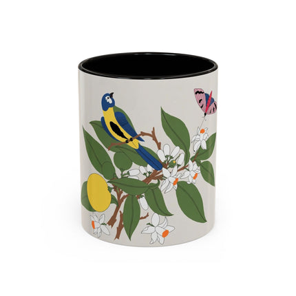 Blue Tit & Butterfly Colorful Mugs – Spring Harmony & Delicate Beauty